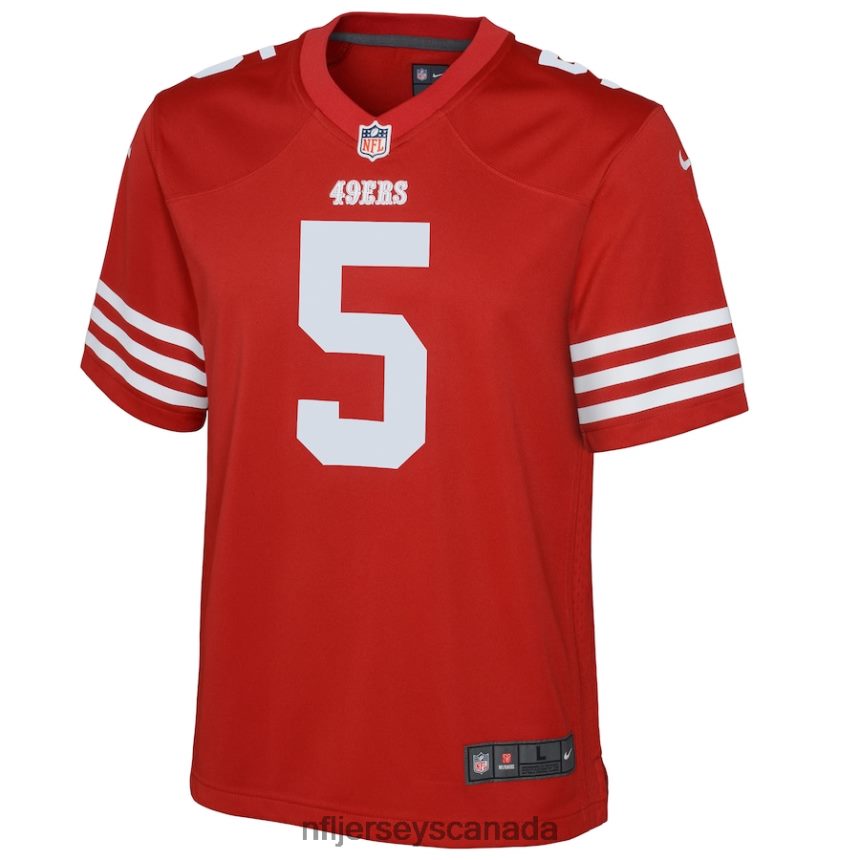 Youth San Francisco 49ers Trey Lance Nike Scarlet Game Jersey Clothing NFL TBXFR64629