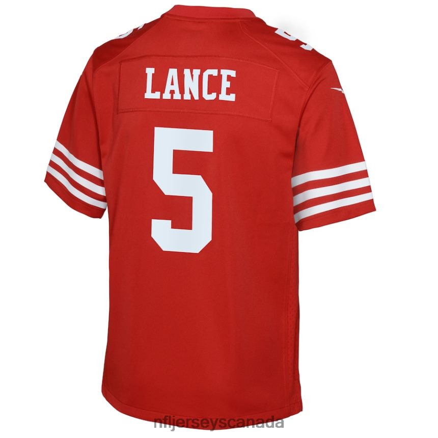 Youth San Francisco 49ers Trey Lance Nike Scarlet Game Jersey Clothing NFL TBXFR64629