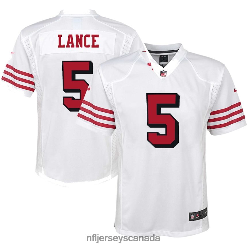 Youth San Francisco 49ers Trey Lance Nike White Alternate Game Jersey Clothing NFL TBXFR64094