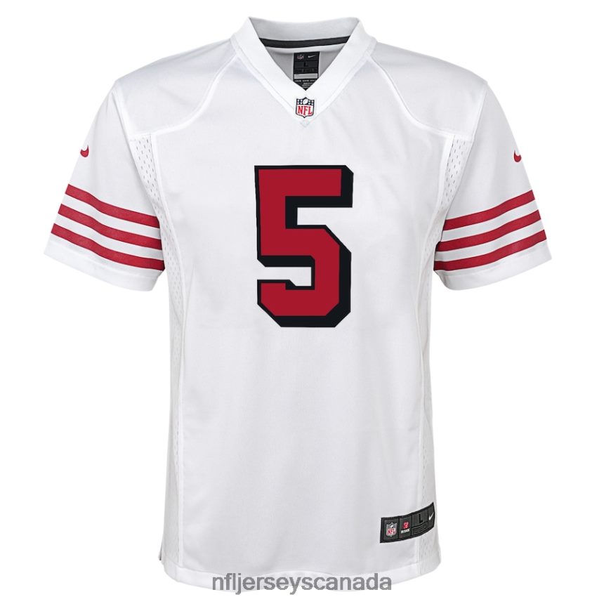 Youth San Francisco 49ers Trey Lance Nike White Alternate Game Jersey Clothing NFL TBXFR64094