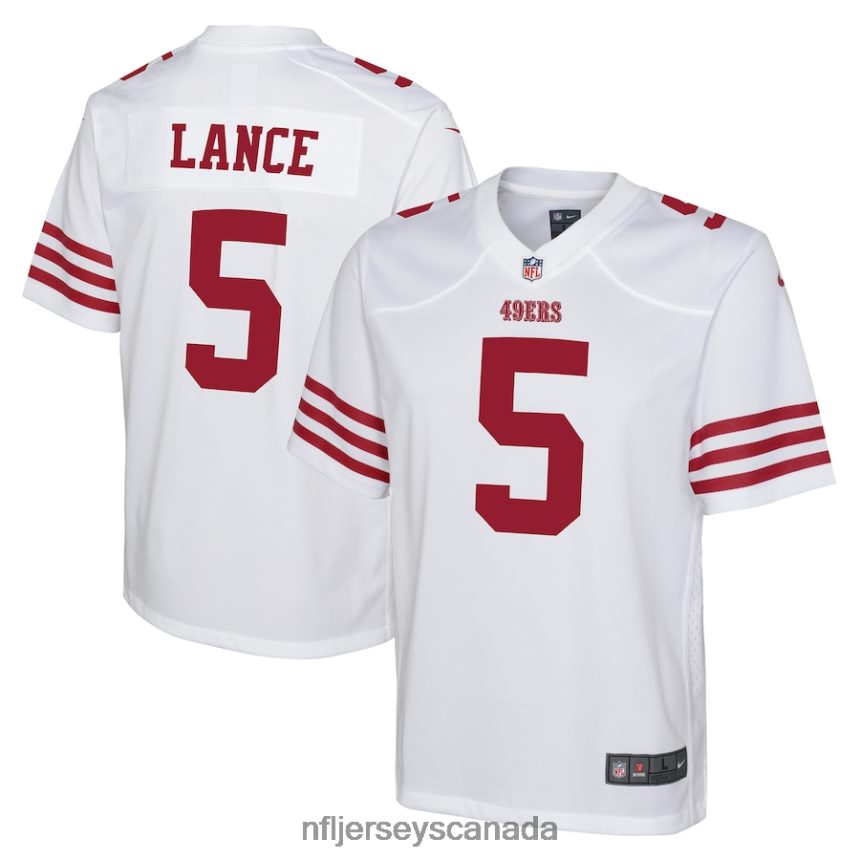 Youth San Francisco 49ers Trey Lance Nike White Game Jersey Clothing NFL TBXFR63298
