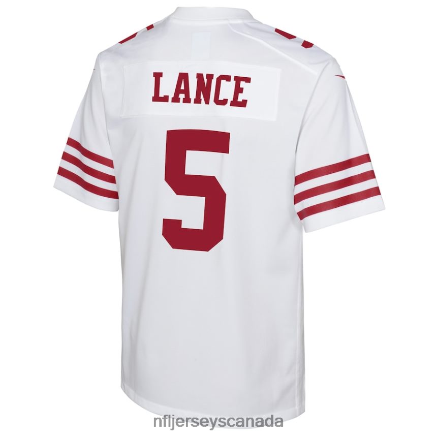 Youth San Francisco 49ers Trey Lance Nike White Game Jersey Clothing NFL TBXFR63298
