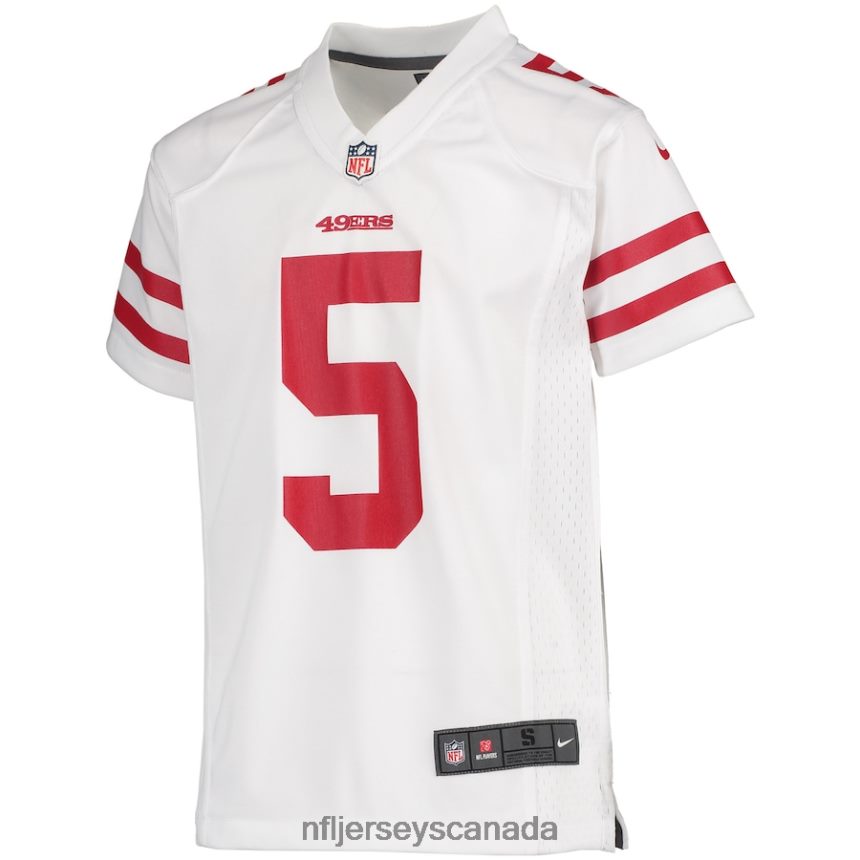 Youth San Francisco 49ers Trey Lance Nike White Player Game Jersey Clothing NFL TBXFR63886