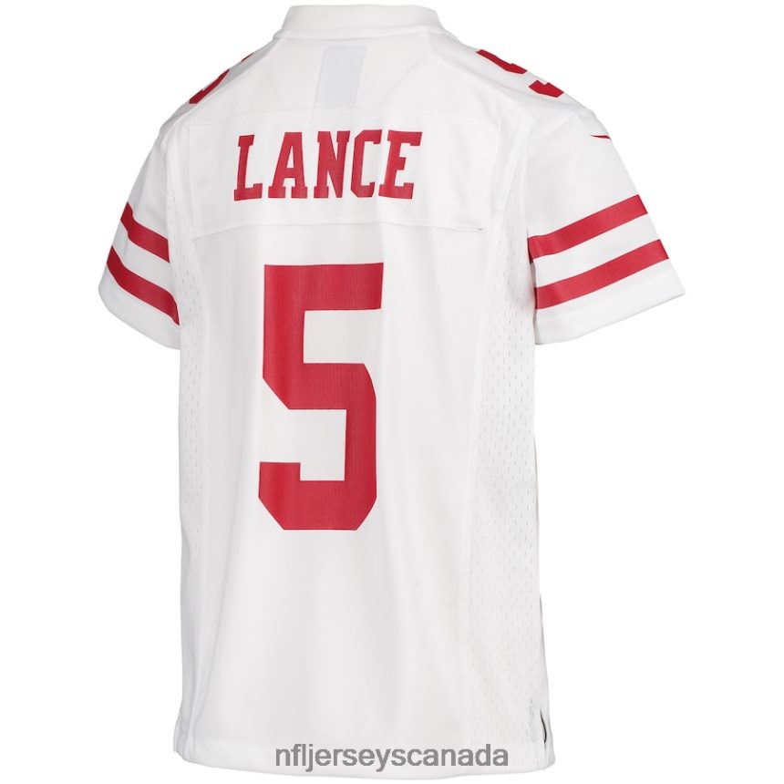 Youth San Francisco 49ers Trey Lance Nike White Player Game Jersey Clothing NFL TBXFR63886