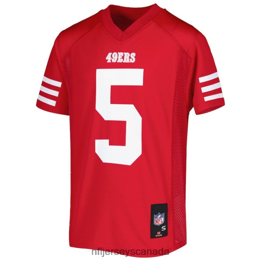 Youth San Francisco 49ers Trey Lance Scarlet Team Replica Player Jersey Clothing NFL TBXFR61578