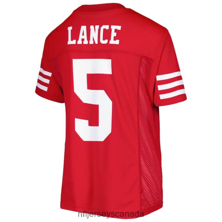 Youth San Francisco 49ers Trey Lance Scarlet Team Replica Player Jersey Clothing NFL TBXFR61578