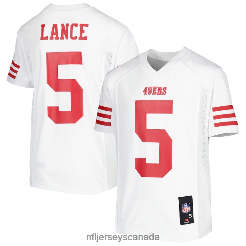 Youth San Francisco 49ers Trey Lance White Team Replica Player Jersey Clothing NFL TBXFR63798