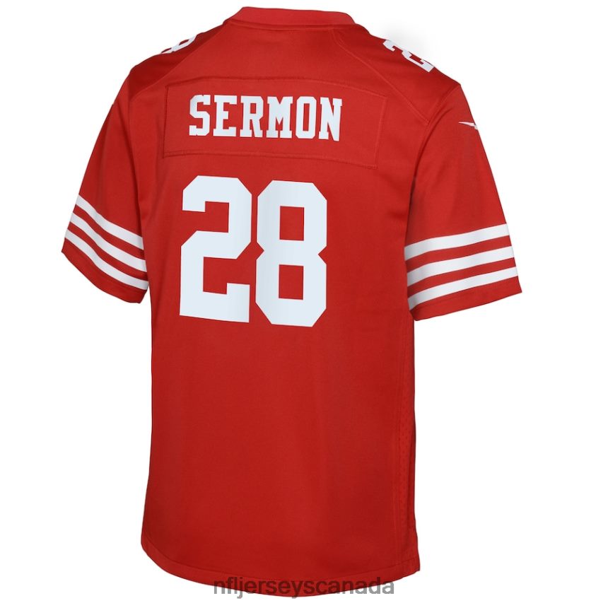 Youth San Francisco 49ers Trey Sermon Nike Scarlet Game Jersey Clothing NFL TBXFR63722