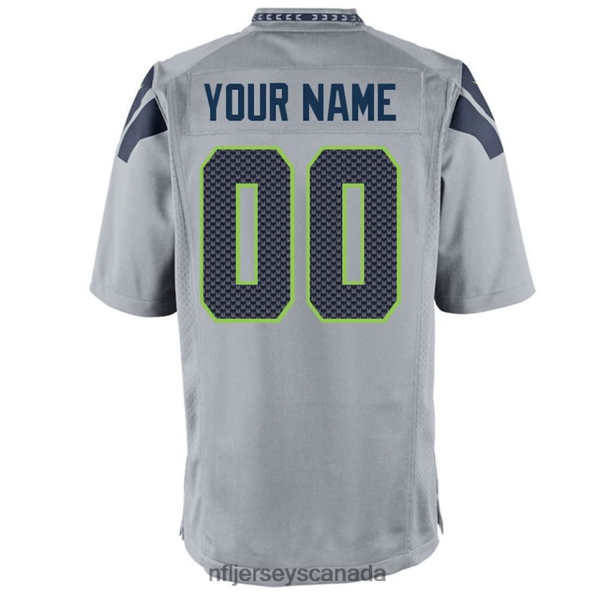Youth Seattle Seahawks Nike Gray Game Custom Jersey Clothing NFL TBXFR61006