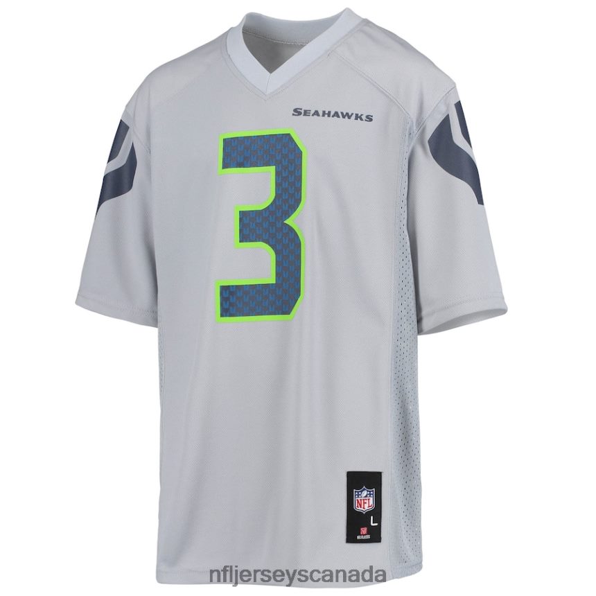 Youth Seattle Seahawks Russell Wilson Gray Replica Player Jersey Clothing NFL TBXFR63375