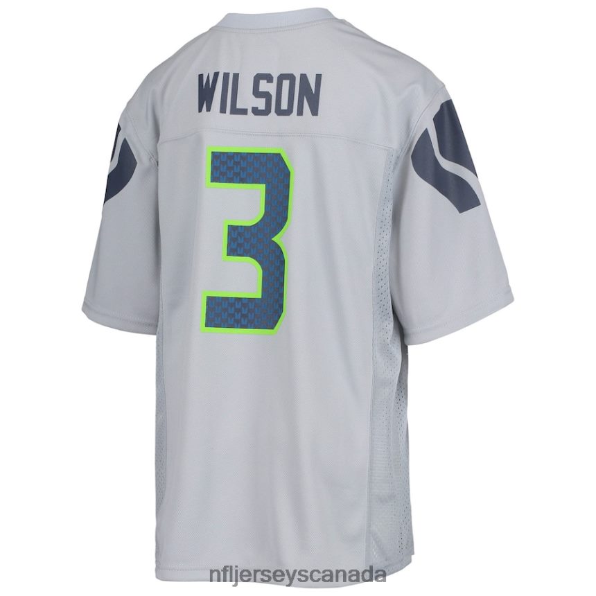 Youth Seattle Seahawks Russell Wilson Gray Replica Player Jersey Clothing NFL TBXFR63375