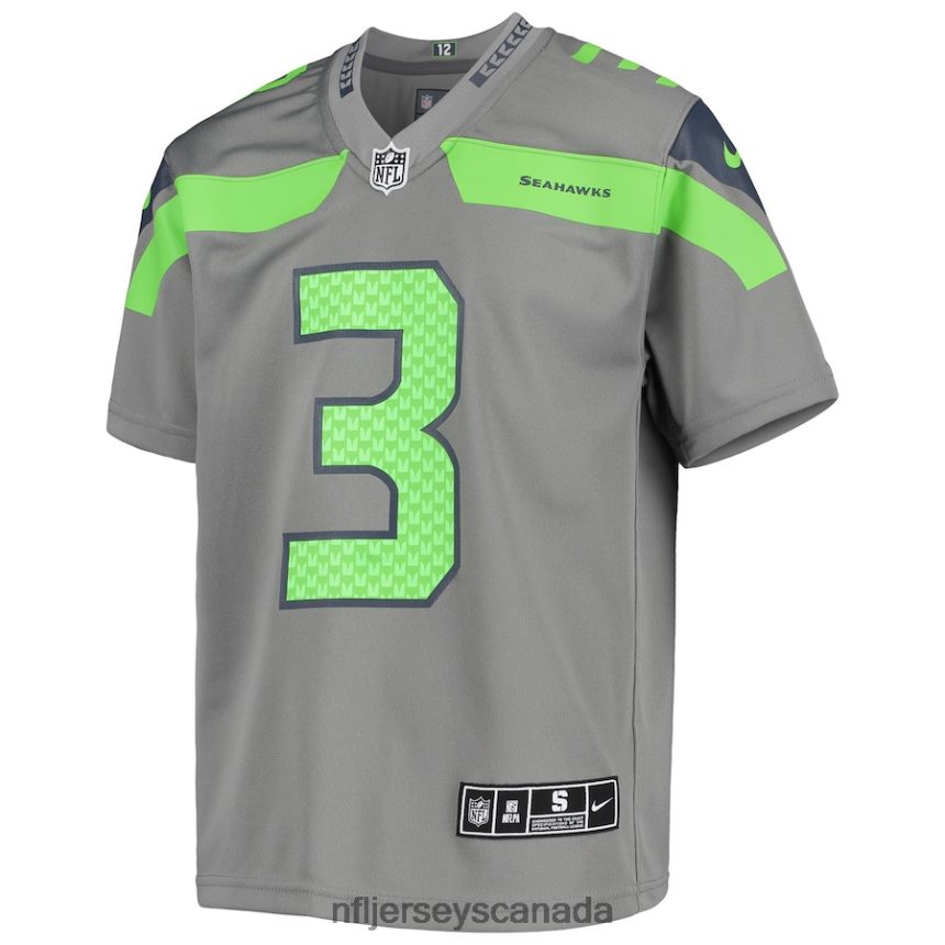 Youth Seattle Seahawks Russell Wilson Nike Gray Inverted Team Game Jersey Clothing NFL TBXFR62496