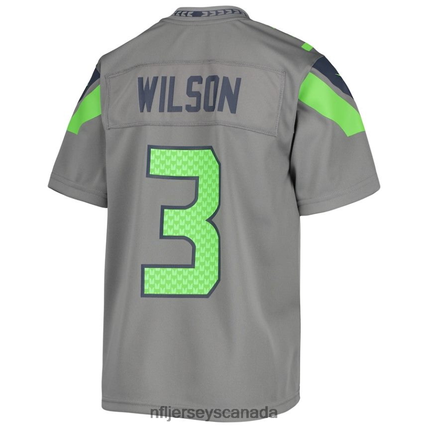 Youth Seattle Seahawks Russell Wilson Nike Gray Inverted Team Game Jersey Clothing NFL TBXFR62496
