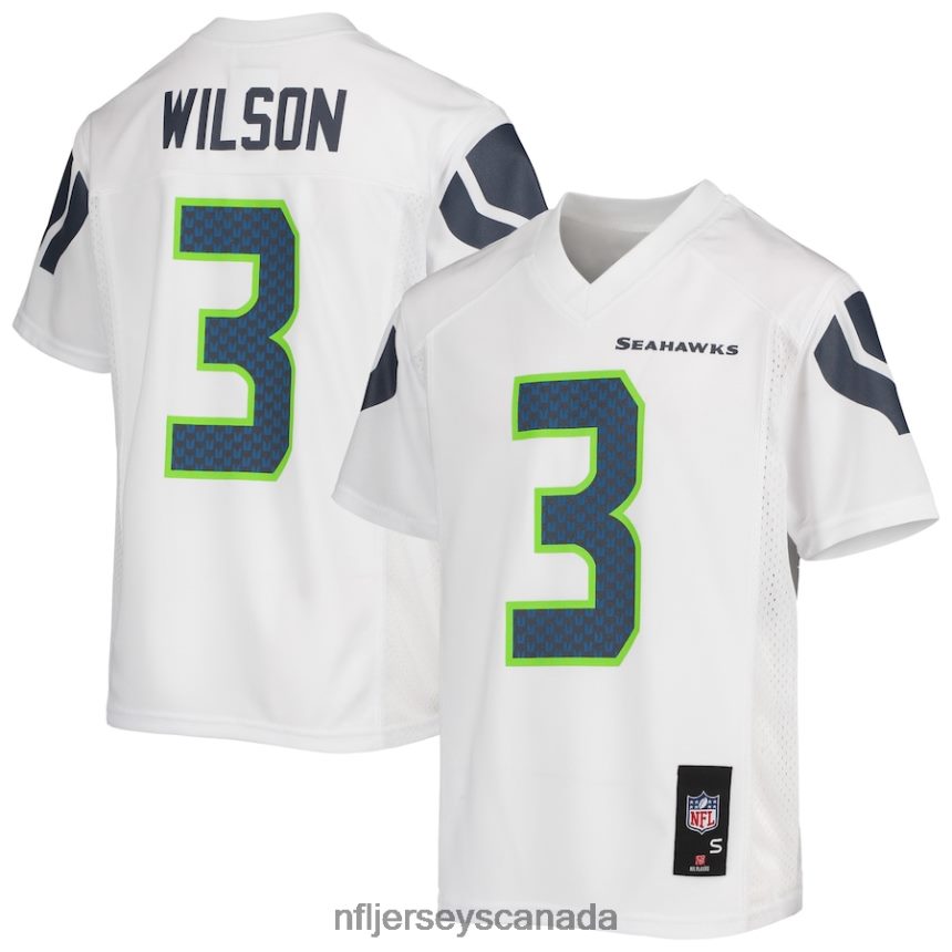 Youth Seattle Seahawks Russell Wilson White Replica Player Jersey Clothing NFL TBXFR63365