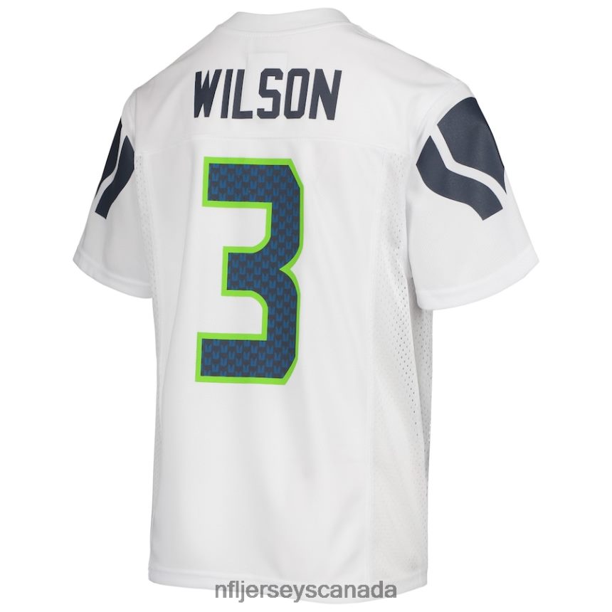 Youth Seattle Seahawks Russell Wilson White Replica Player Jersey Clothing NFL TBXFR63365