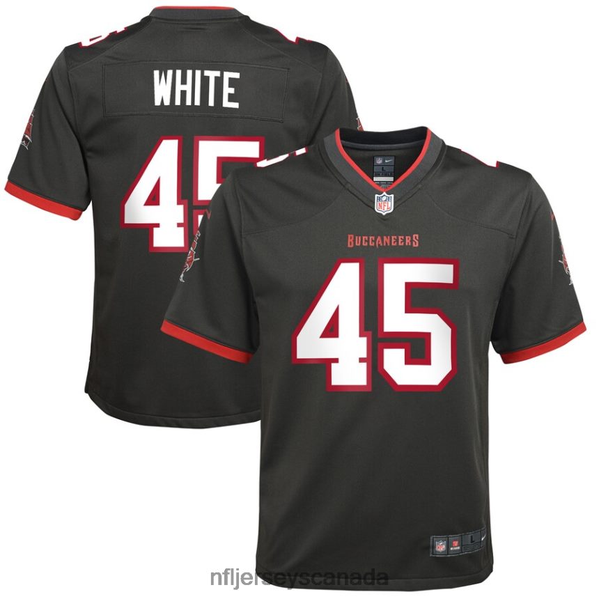 Youth Tampa Bay Buccaneers Devin White Nike Pewter Alternate Game Jersey Clothing NFL TBXFR63560