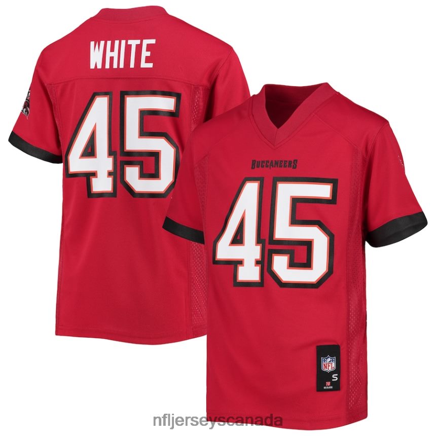 Youth Tampa Bay Buccaneers Devin White Red Replica Player Jersey Clothing NFL TBXFR63501
