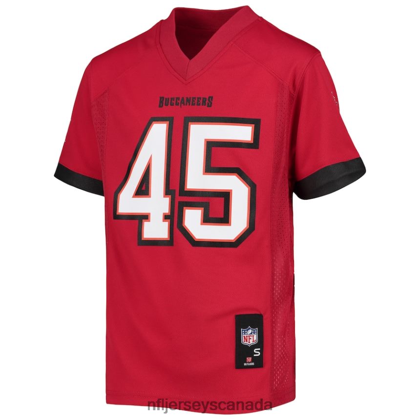 Youth Tampa Bay Buccaneers Devin White Red Replica Player Jersey Clothing NFL TBXFR63501