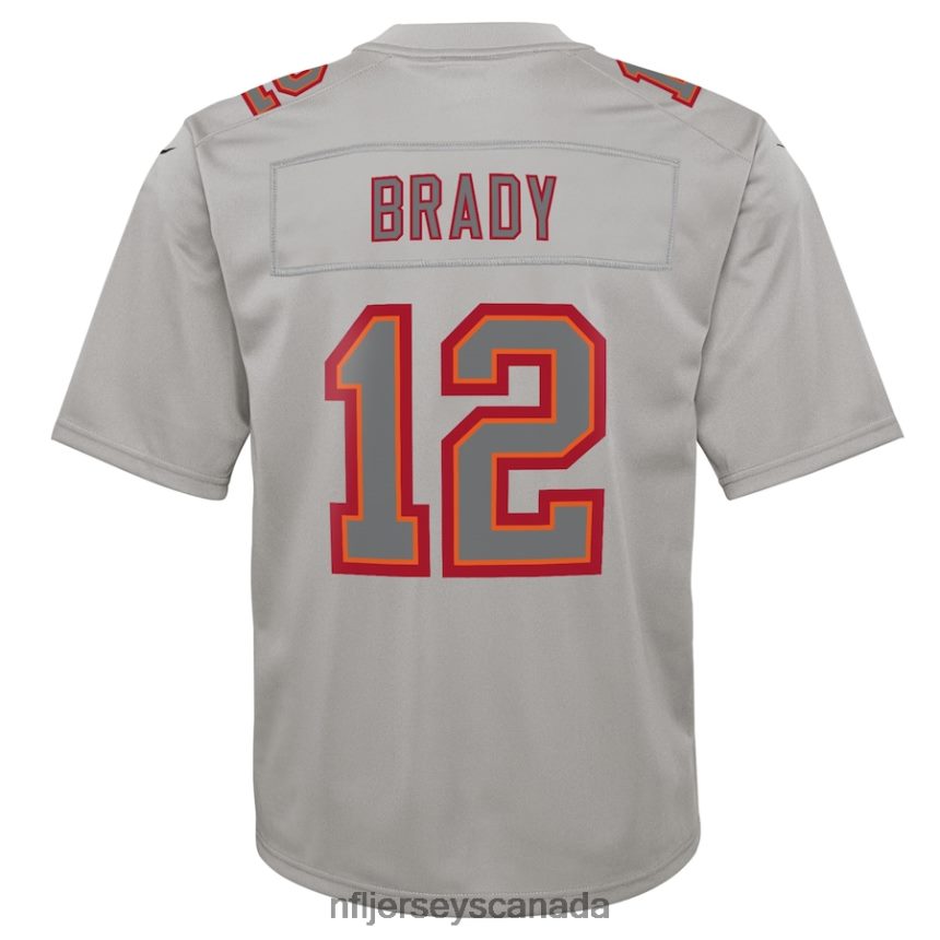 Youth Tampa Bay Buccaneers Tom Brady Nike Gray Atmosphere Game Jersey Clothing NFL TBXFR61852