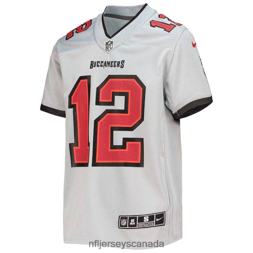 Youth Tampa Bay Buccaneers Tom Brady Nike Gray Inverted Team Game Jersey Clothing NFL TBXFR61359