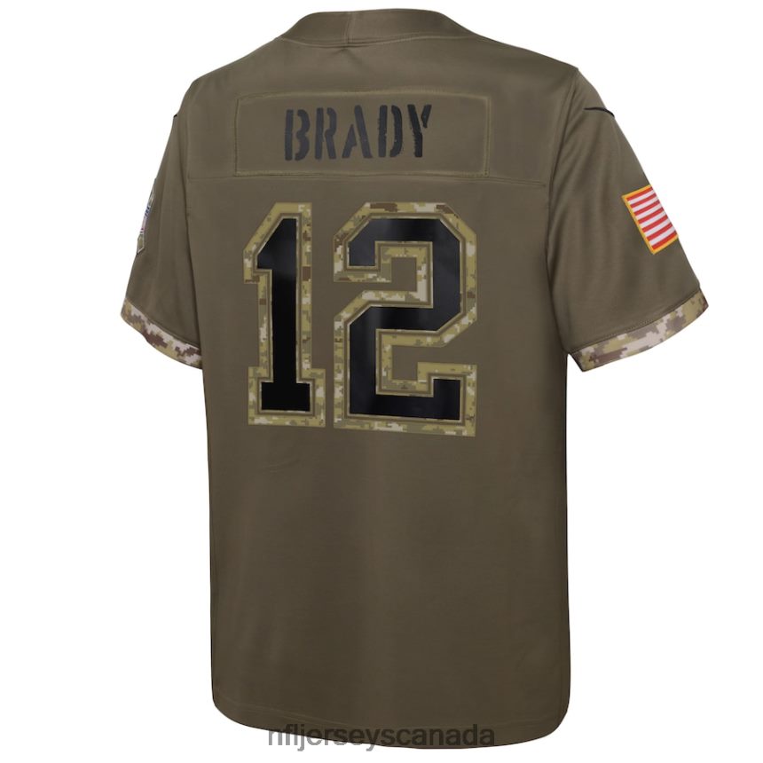 Youth Tampa Bay Buccaneers Tom Brady Nike Olive 2022 Salute To Service Player Limited Jersey Clothing NFL TBXFR61540