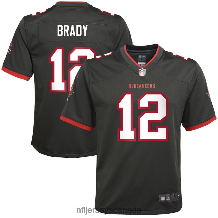 Youth Tampa Bay Buccaneers Tom Brady Nike Pewter Alternate Game Jersey Clothing NFL TBXFR61392