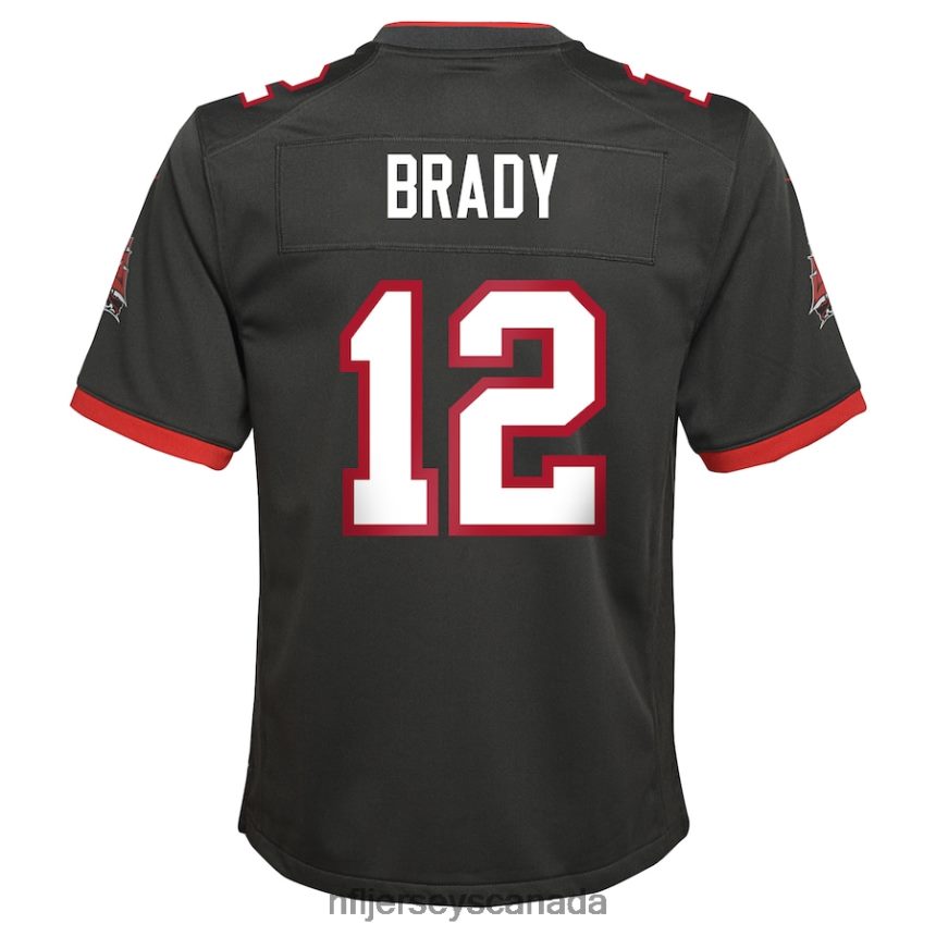 Youth Tampa Bay Buccaneers Tom Brady Nike Pewter Alternate Game Jersey Clothing NFL TBXFR61392