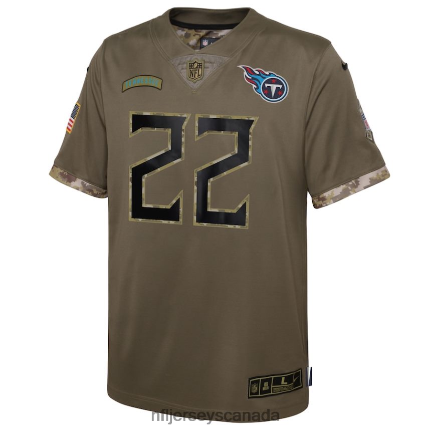 Youth Tennessee Titans Derrick Henry Nike Olive 2022 Salute To Service Player Limited Jersey Clothing NFL TBXFR62990