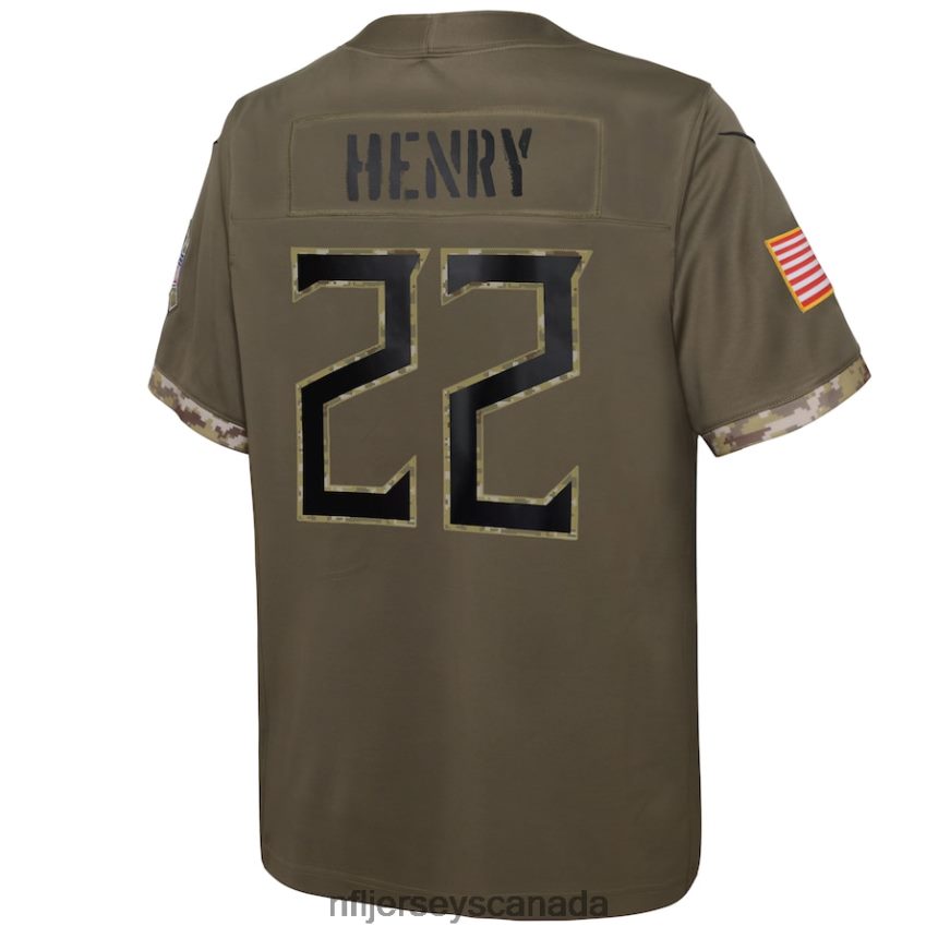 Youth Tennessee Titans Derrick Henry Nike Olive 2022 Salute To Service Player Limited Jersey Clothing NFL TBXFR62990