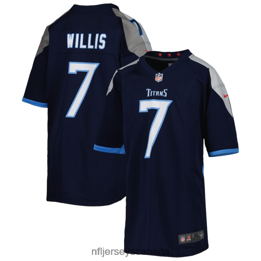 Youth Tennessee Titans Malik Willis Nike Navy Game Jersey Clothing NFL TBXFR62932