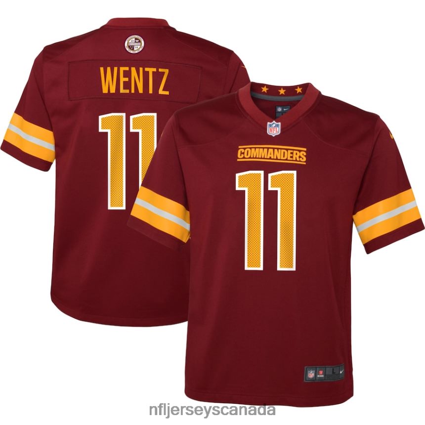 Youth Washington Commanders Carson Wentz Nike Burgundy Game Jersey Clothing NFL TBXFR62354