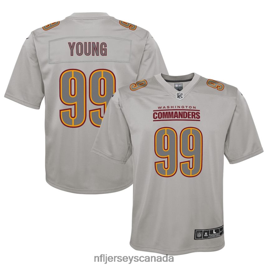 Youth Washington Commanders Chase Young Nike Gray Atmosphere Fashion Game Jersey Clothing NFL TBXFR66062