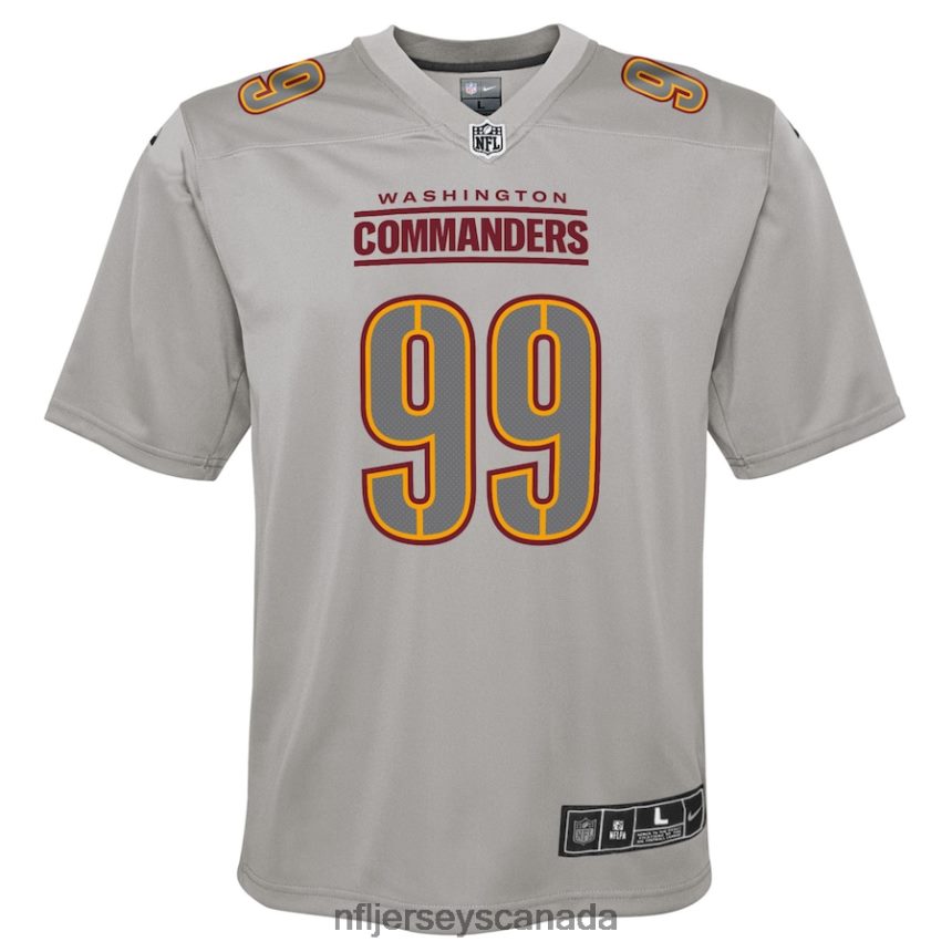 Youth Washington Commanders Chase Young Nike Gray Atmosphere Fashion Game Jersey Clothing NFL TBXFR66062