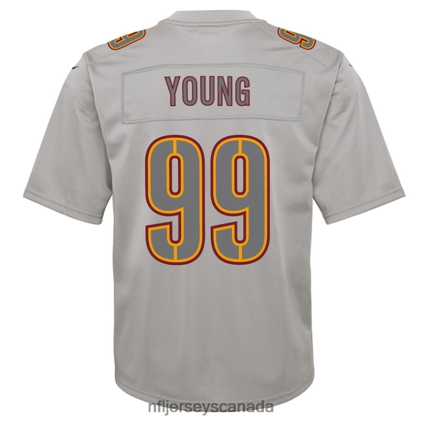 Youth Washington Commanders Chase Young Nike Gray Atmosphere Fashion Game Jersey Clothing NFL TBXFR66062
