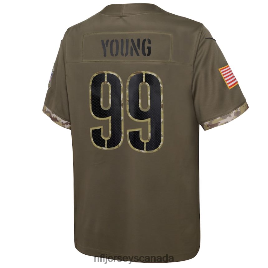 Youth Washington Commanders Chase Young Nike Olive 2022 Salute To Service Player Limited Jersey Clothing NFL TBXFR66690