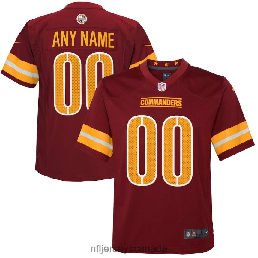 Youth Washington Commanders Nike Burgundy Game Custom Player Jersey Clothing NFL TBXFR61405