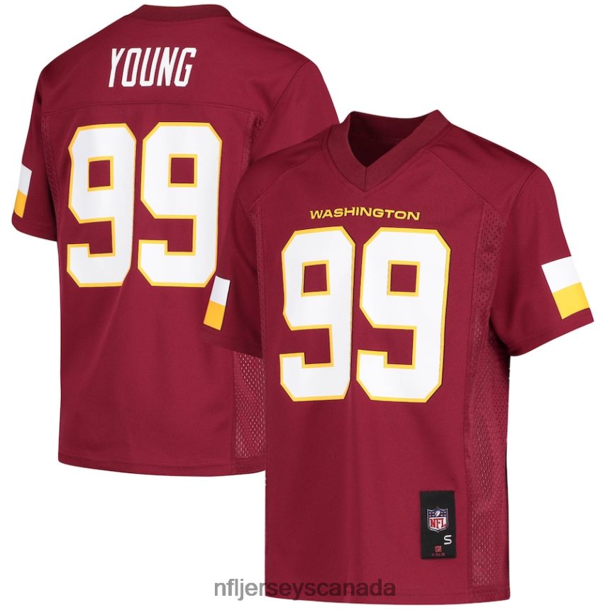 Youth Washington Football Team Chase Young Burgundy Replica Player Jersey Clothing NFL TBXFR62413