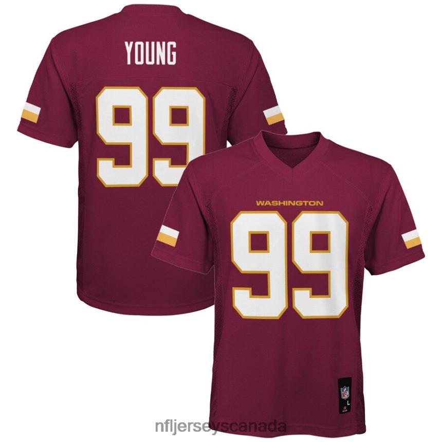 Youth Washington Football Team Chase Young Burgundy Team Replica Player Jersey Clothing NFL TBXFR67045