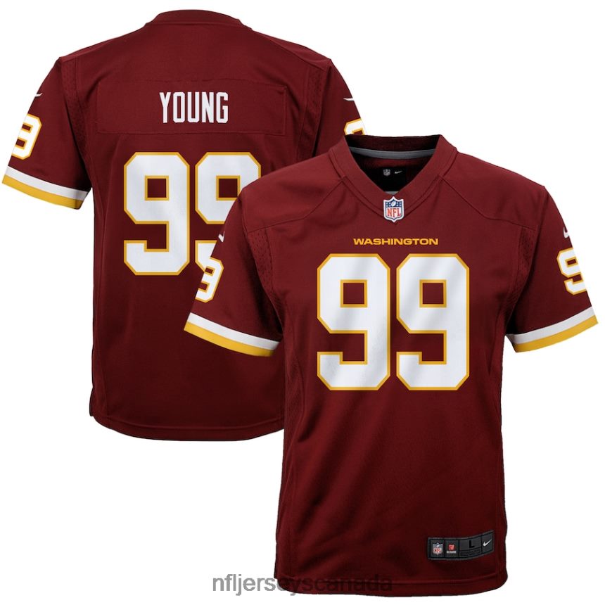 Youth Washington Football Team Chase Young Nike Burgundy Game Jersey Clothing NFL TBXFR62680