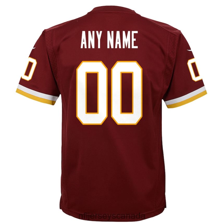 Youth Washington Football Team Nike Burgundy Custom Game Jersey Clothing NFL TBXFR64914