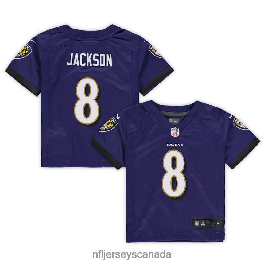 Kids Baltimore Ravens Lamar Jackson Nike Purple Game Jersey Clothing NFL TBXFR61796