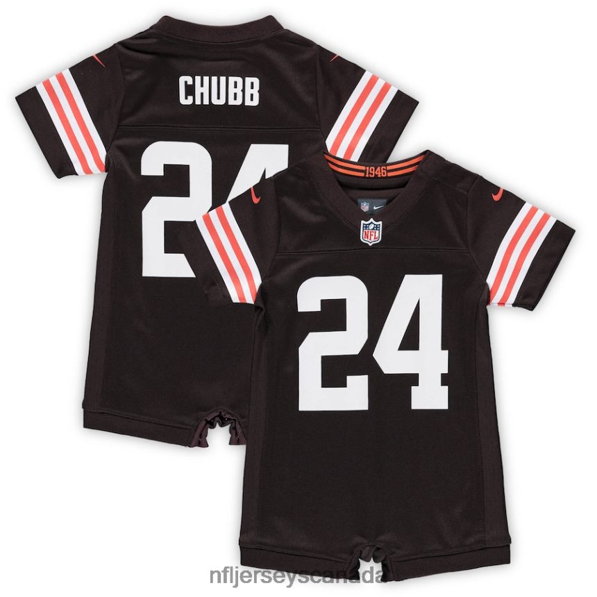 Kids Cleveland Browns Nick Chubb Nike Brown Game Romper Jersey Clothing NFL TBXFR61573
