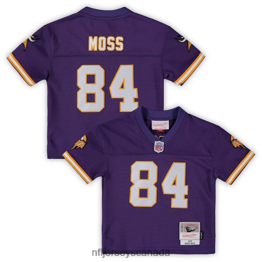 Kids Mitchell & Ness Randy Moss Purple Minnesota Vikings 1998 Retired Legacy Jersey Clothing NFL TBXFR61794