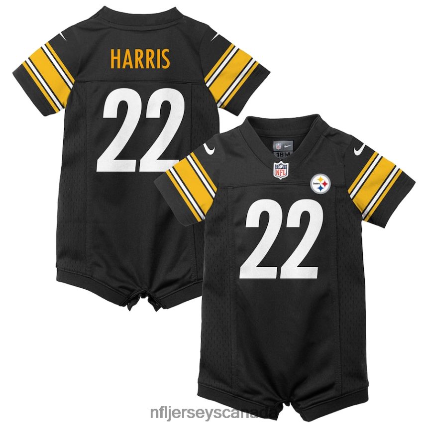 Kids Pittsburgh Steelers Najee Harris Nike Black Game Romper Jersey Clothing NFL TBXFR62376