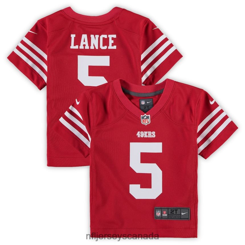 Kids San Francisco 49ers Trey Lance Nike Scarlet Game Jersey Clothing NFL TBXFR6820