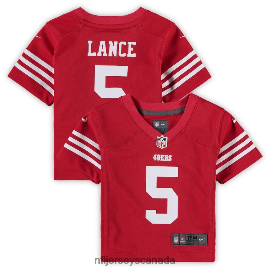 Kids San Francisco 49ers Trey Lance Nike Scarlet Player Game Jersey Clothing NFL TBXFR61686
