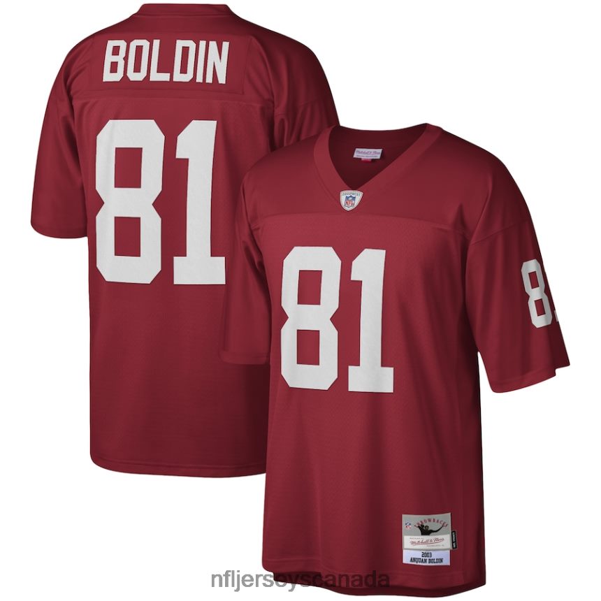 Men Arizona Cardinals Anquan Boldin Mitchell & Ness Cardinal 2003 Legacy Replica Jersey Clothing NFL TBXFR63806