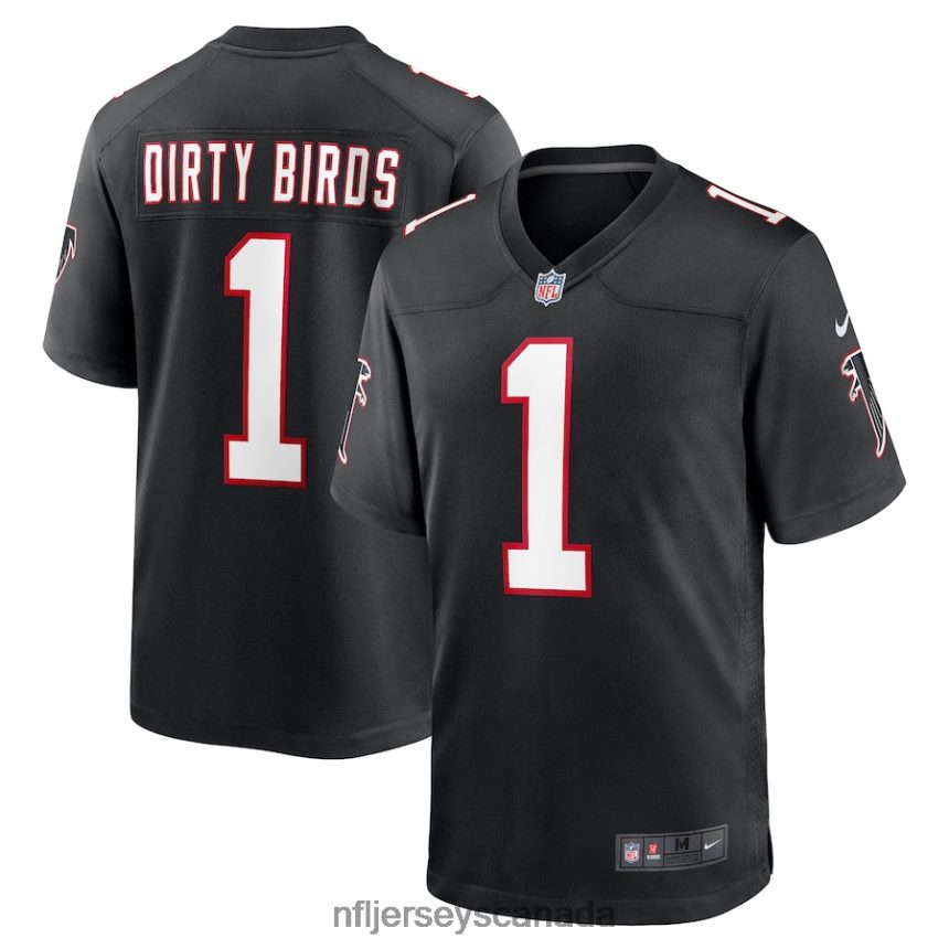 Men Atlanta Falcons Dirty Birds Nike Black Throwback Game Jersey Clothing NFL TBXFR62532