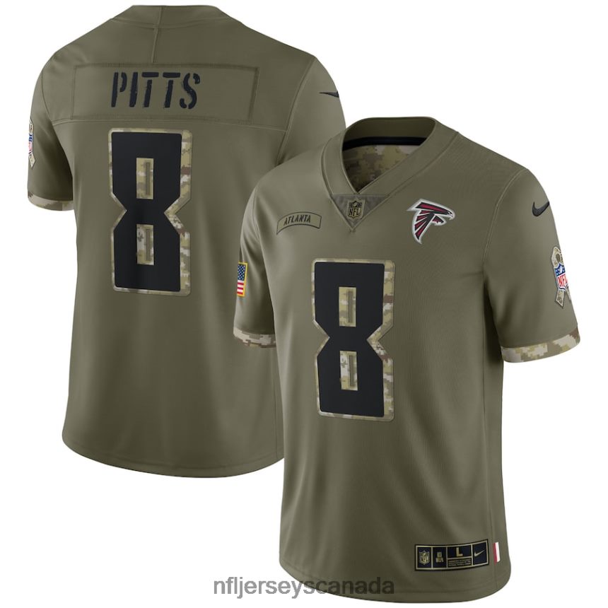 Men Atlanta Falcons Nike Olive 2022 Salute To Service Limited Jersey Clothing NFL TBXFR63329