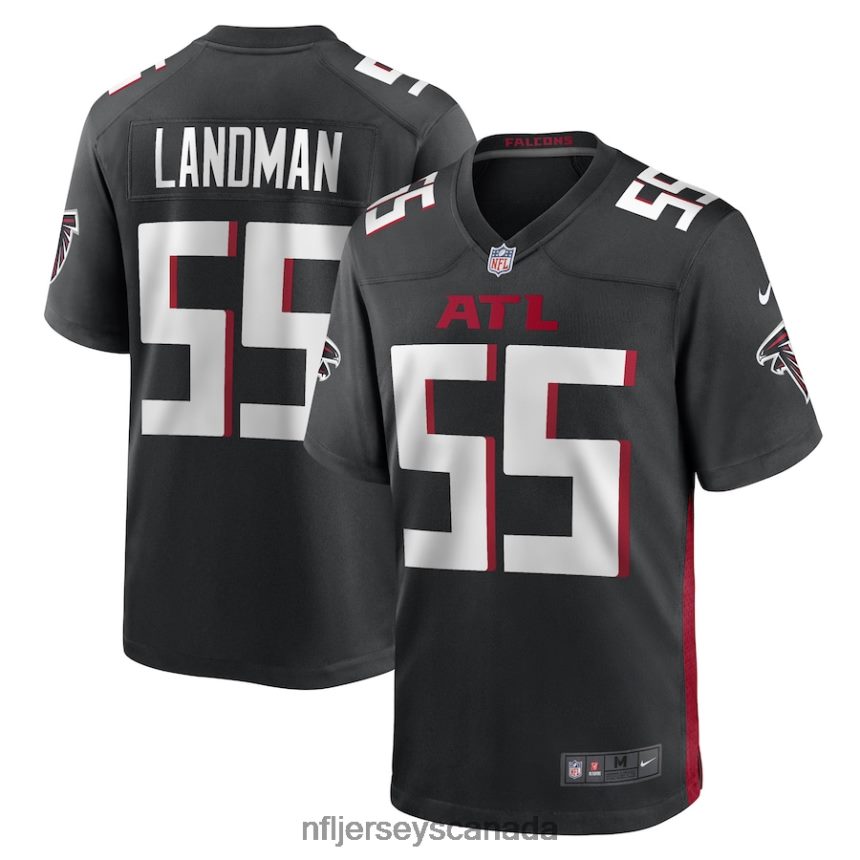 Men Nate Landman Atlanta Falcons Nike Black Game Player Jersey Clothing NFL TBXFR64450